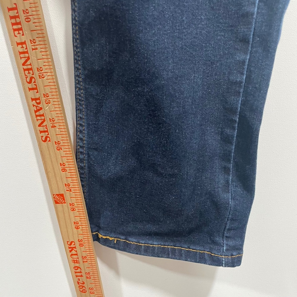 Levis 506 Straight Leg Jeans Mens 38x32 Dark Indigo Blue Stretch Denim Pants - Picture 3 of 8